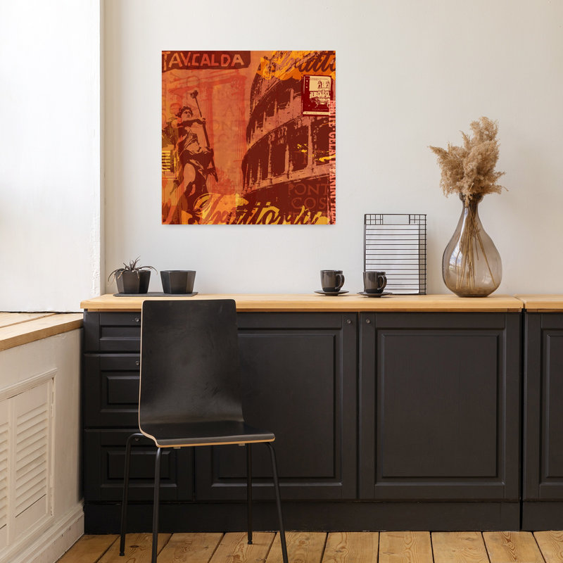 Rome, architecture contemporaine, art urbain, H 18 po x l 18 po