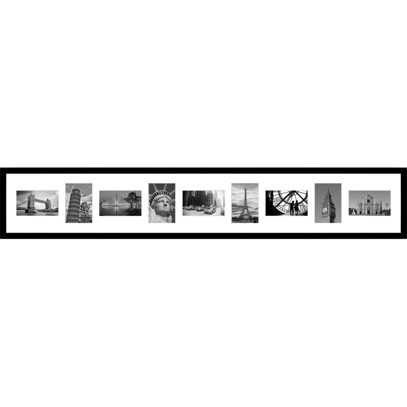 Lain Wood Picture Frame with Mat, Black