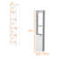 Armoire à linge blanche moderne pour l'intérieur de la salle de bain - 5 tablettes, 1 porte, option de rangement des tablettes-121364567