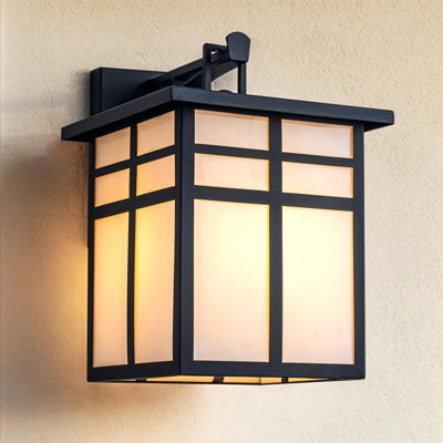 Lanterne murale d'extérieur moderne à 3 lumières H18 de style campagnard noir avec éclairage extérieur en verre givré pour porche d'entrée de garage