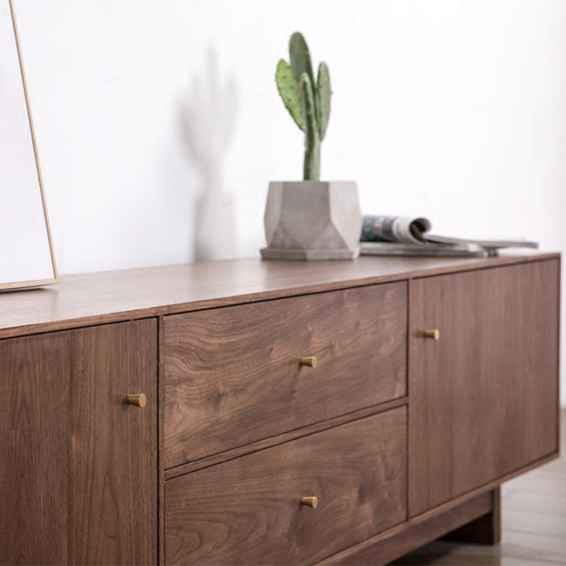 Meuble télé en bois de noyer noir pur, 70.87''