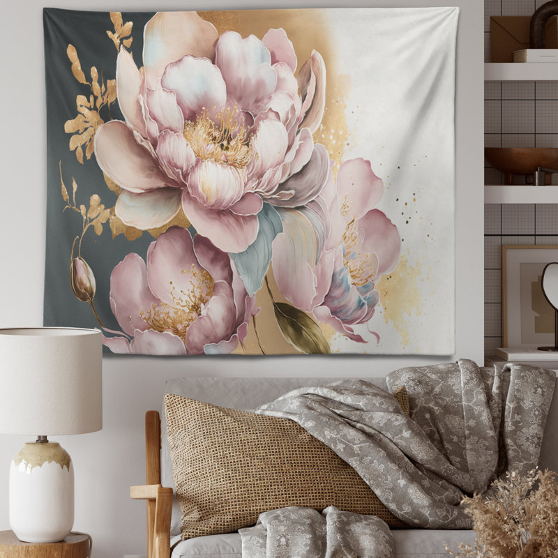 Tapisserie en polyester fleur d'orchidée II, H 50 po x l 60 po