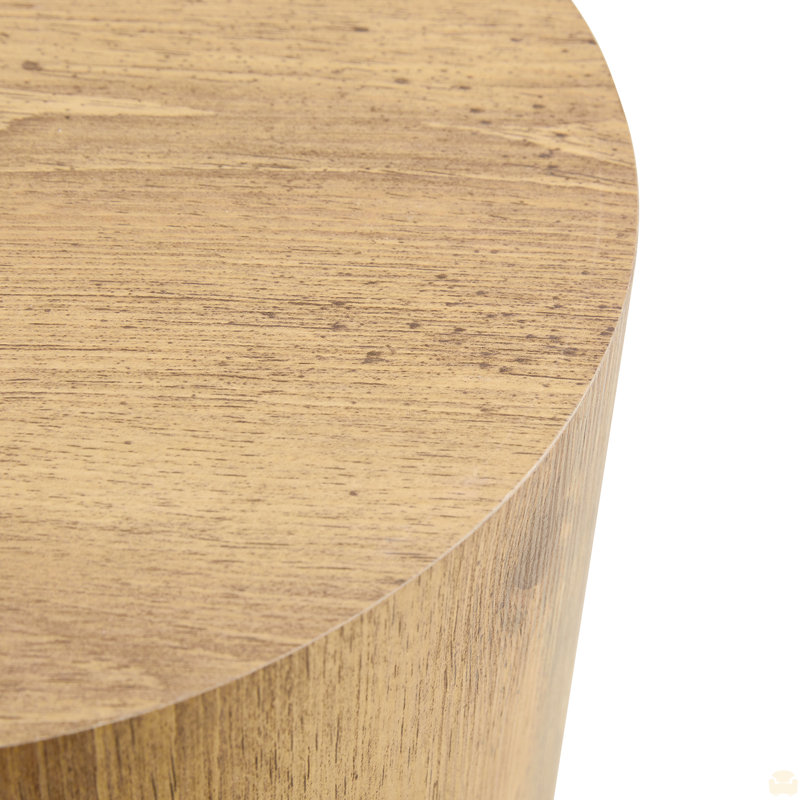 Table basse cylindrique à grain de bois