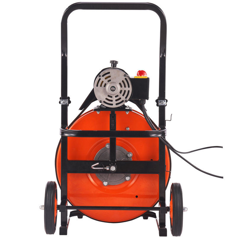 Drain Cleaning Machine 100FT X 3/4 Inch, Sewer Snake Machine Auto Feed, Drain Auger Cleaner With 4 Cutter & Air-Activated Foot Switch For 1" To 4" Pipes