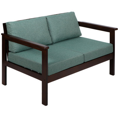 Jaquaisha 113cm Wide Pine Garden Sofa with Cushions