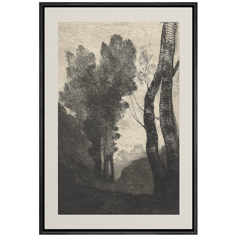 Impression sur toile, "Rustic Countryside", H 16 po x l 24 po x P 1,5 po, Noir