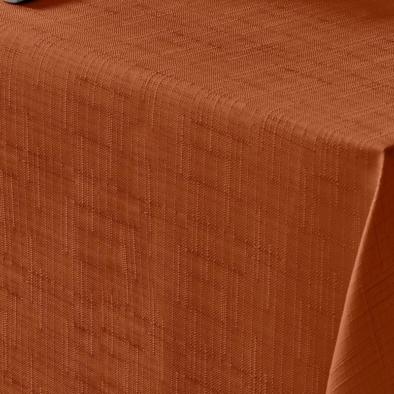 Bourland Plain Linen Look Tablecloth, 85cm W Round, Burnt Orange