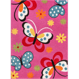 Abdulkadir Abstract Pink Area Rug