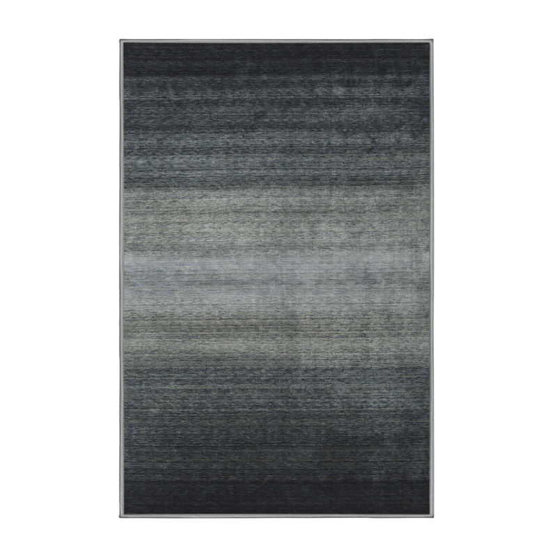 Tapis noir / gris, Rectangle 5 pi x 7 pi