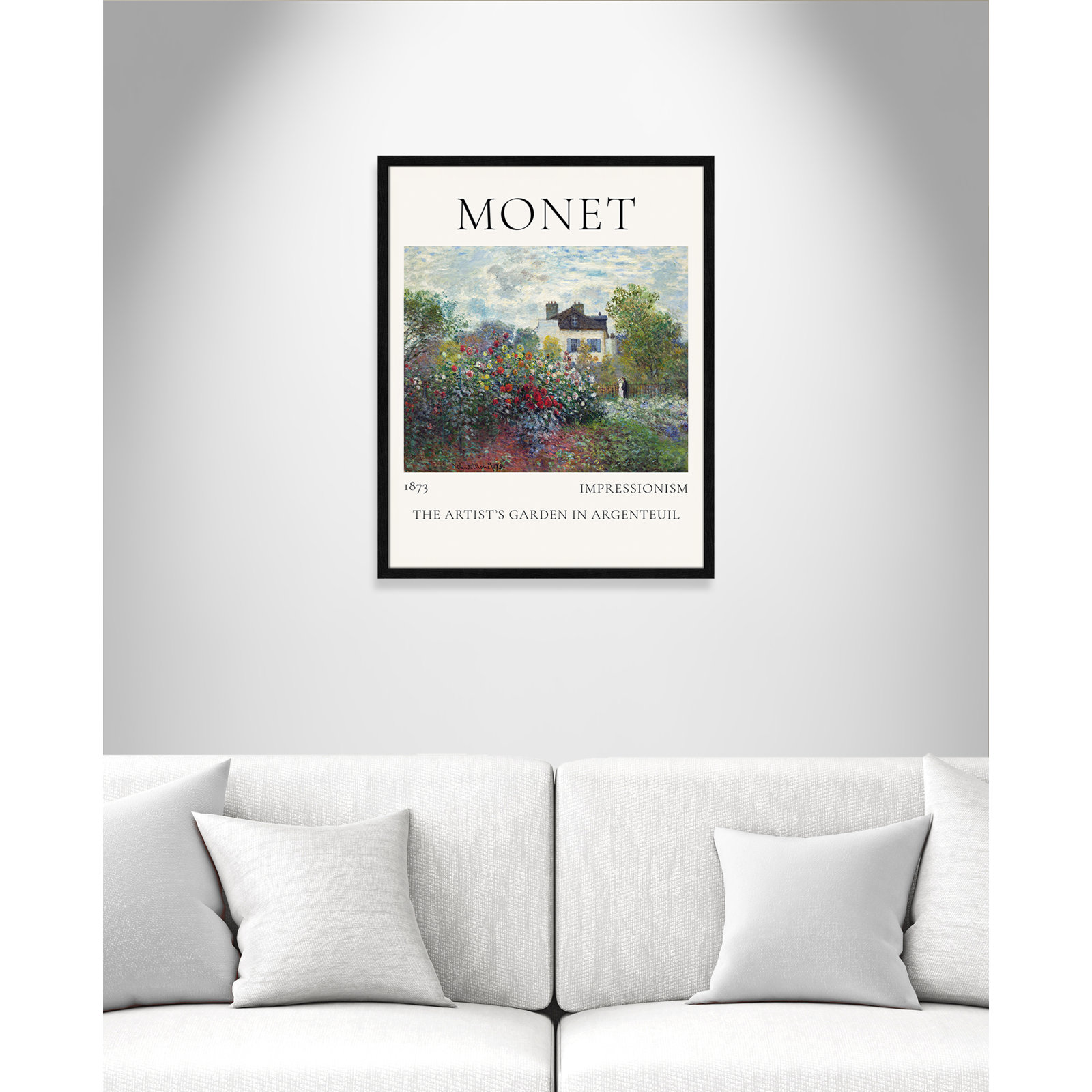 Artists Garden in Argenteuil Print by Claude Monet, No, Black Single Picture Frame, 29.5" H x 23.5" W x 0.75" D