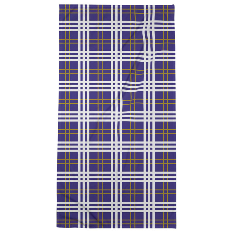 Serviette de bain Baltimore football Luxury, Microfibre, Mauve / or métallique / blanc