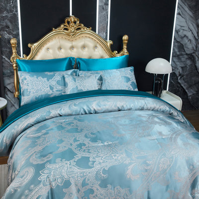 Ensemble d'édredon jacquard avec literie de très grand lit et paon en draps de satin vert 8 pièces Royal broderie néoclassique floral Home Luxury