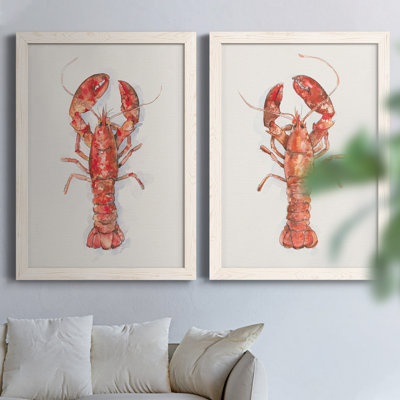 Salty Lobster I - ensemble de 2 reproductions d'art sur toile