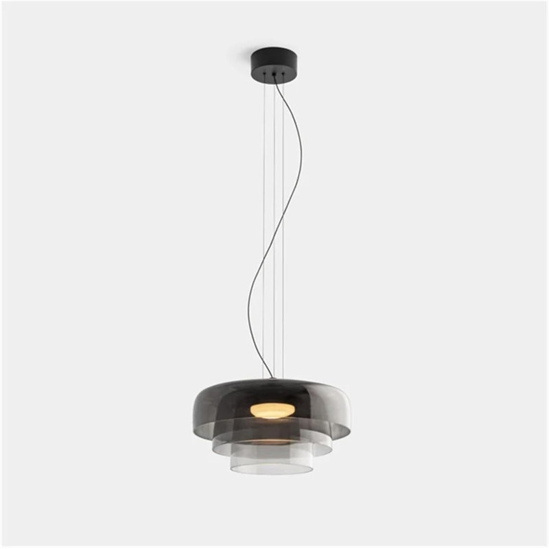 Mid Century Modern Glass Pendant Light, Gray
