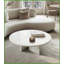Table basse en marbre naturel blanc Snow Mountain pour le salon, petite et petite Grandes tailles pouvant être mélangées pour les espaces superposés-121049140-121049144