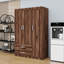 Armoire 3 portes avec 2 tiroirs et 2 tringles de suspension