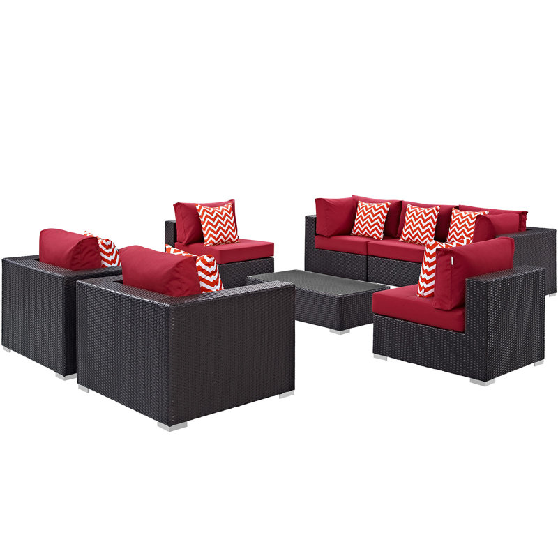 Ensemble modulaire d'extérieur 8 pièces Convene, Rouge