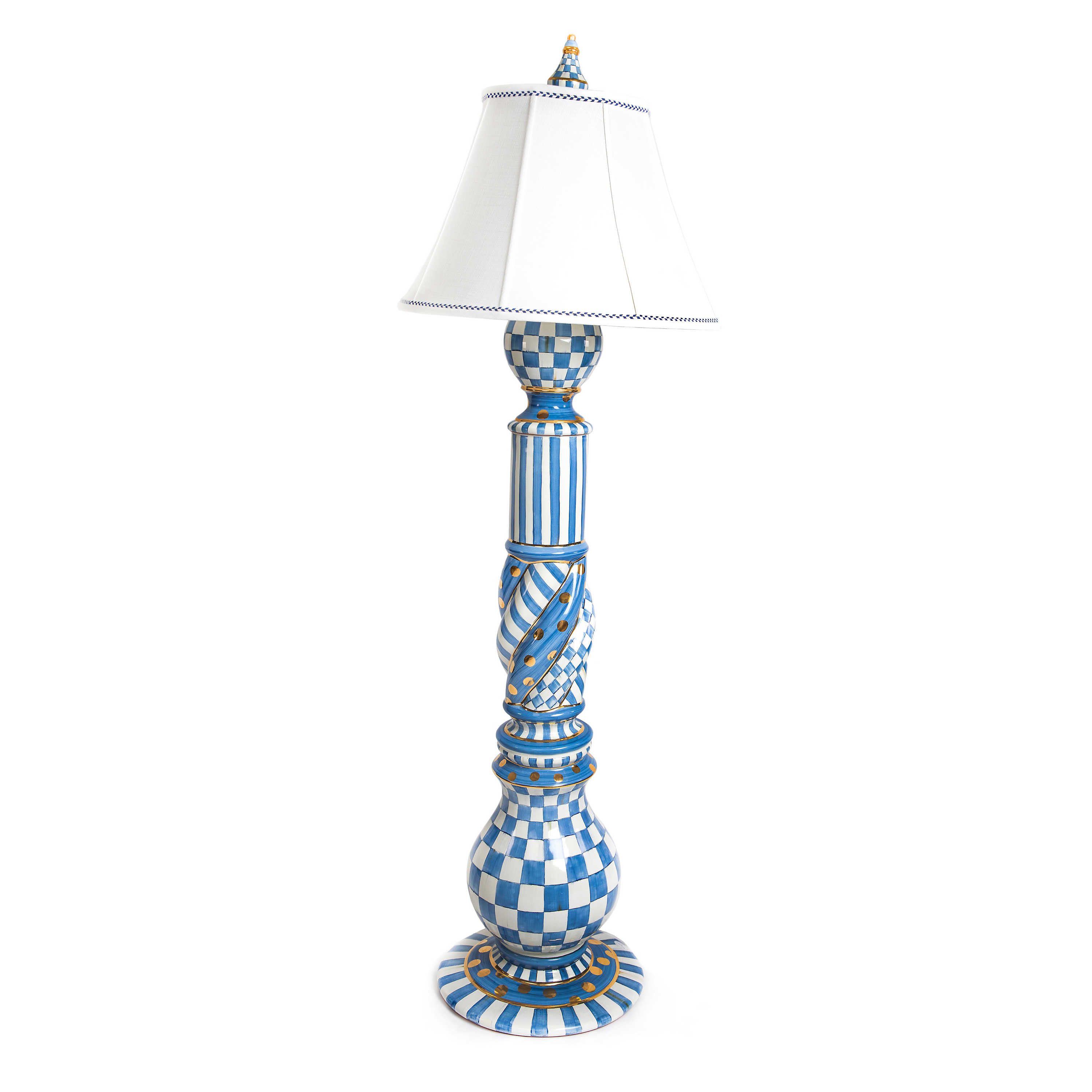 Terra Cotta Artichoke Table Lamp In Blue