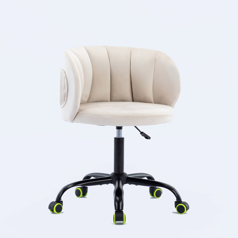 Seule Velvet Task Chair, Off White