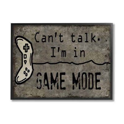 " Can't Talk Game Mode Quote Brown Controller " by Denise Sullivan