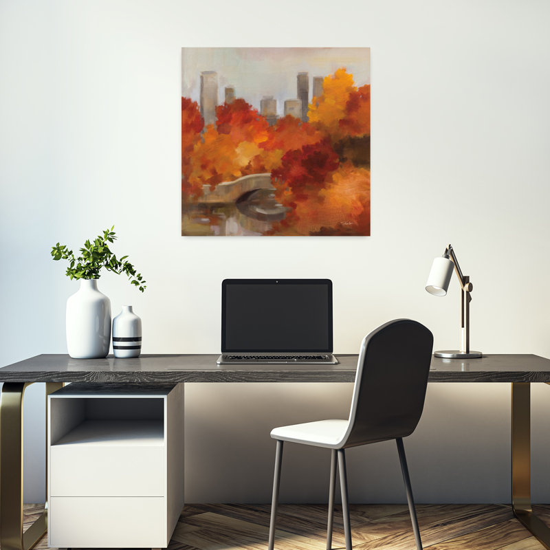 Art contemporain contemporain abstrait, art urbain d'automne, H 18 po x l 18 po