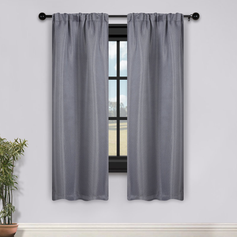 Polyester Thermal Insulated Room Darkening Curtain Panels, 42" W x 108" L, Beige