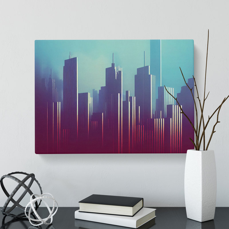 Flowing City Skyline Architecture - Wrapped Canvas, 50cm H x 76cm W x 3cm D
