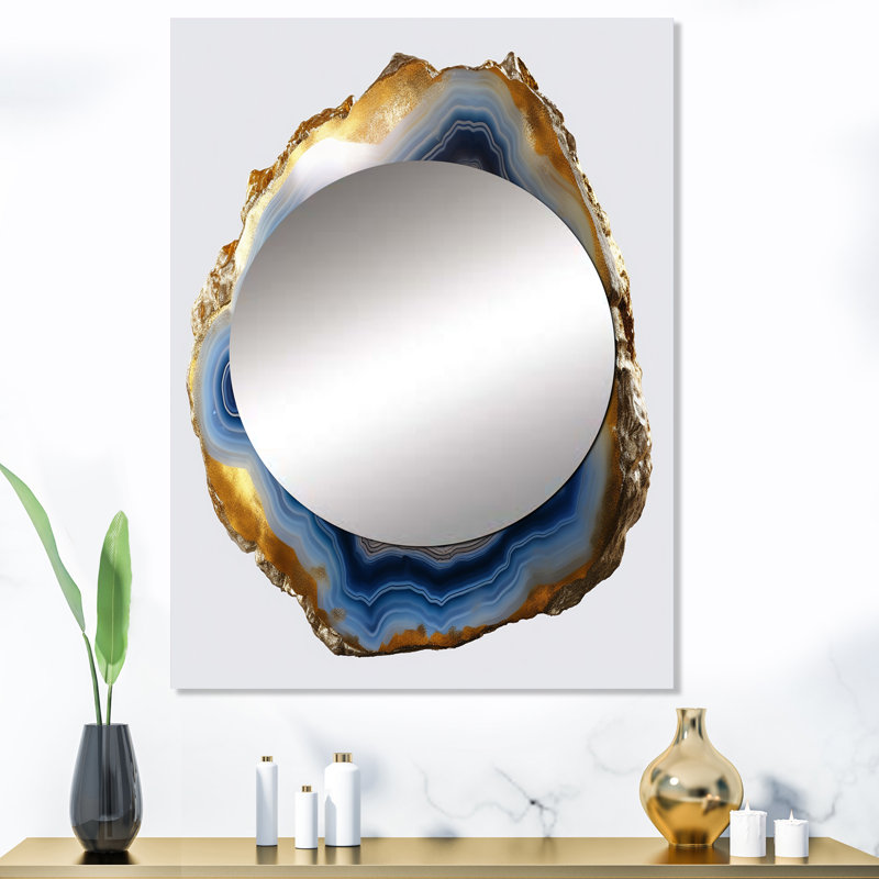 Savicki Geode Gems II - miroir décoratif en pierre Geode, miroir mural traditionnel, impression d'art en métal, 40 po x 30 po