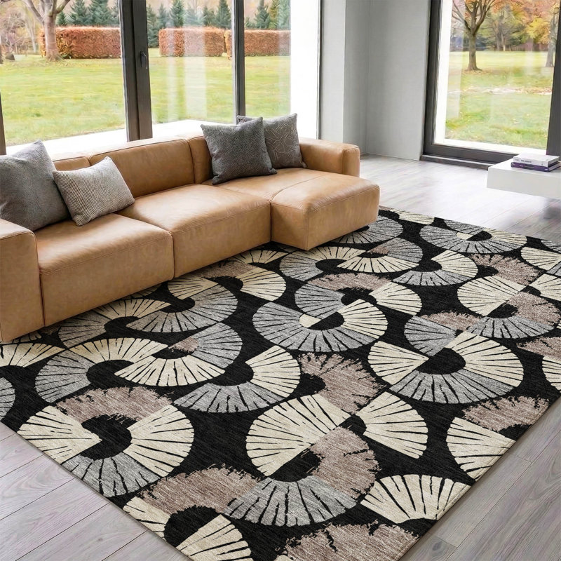 Tapis spiralé Premium lavable à la machine AMF2462 Mayfield, Noir, 8 pi x 10 pi