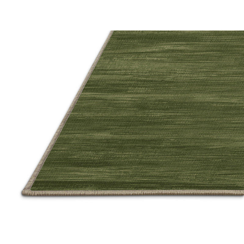 Machine Washable Solid Brown Area Rug, Rectangle 5' x 7'
