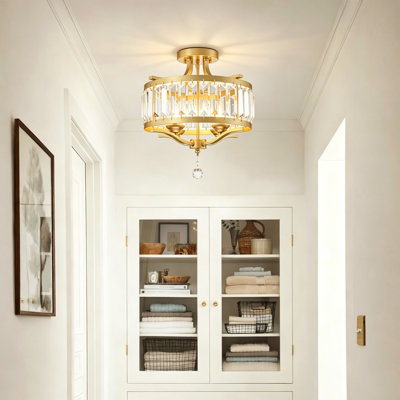 Elonso 4 - Light Crystal Flush Mount Ceiling Light