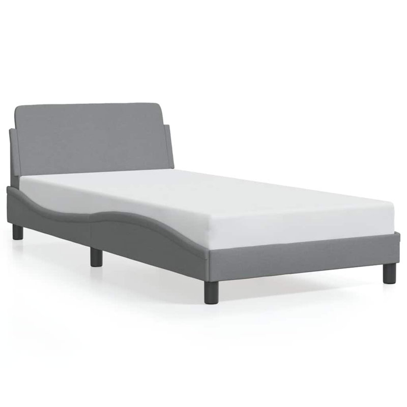 Structure de lit vidaXL gris clair tissu 100x203 cm, Gris, Simple TG