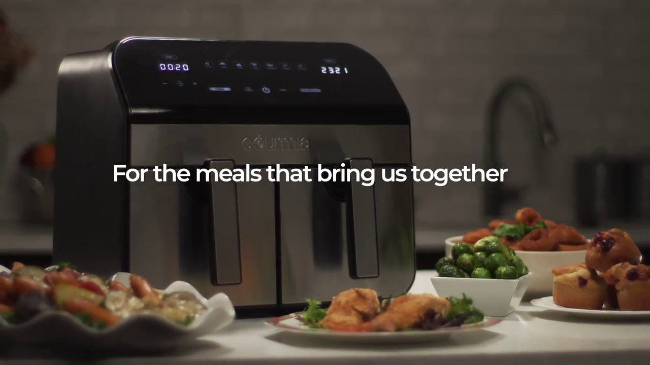Gourmia 10-quart Dual Basket Digital Air Fryer With Smart Finish