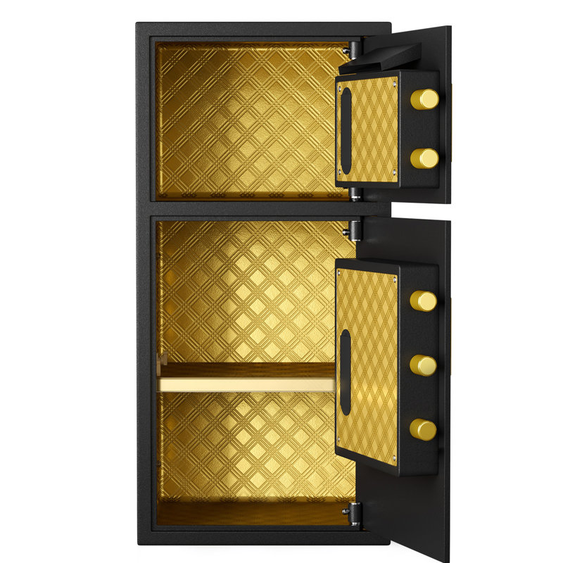 Large 6.0 Cu Ft Double-door Digital Safe – Coin-operated Security Safe With Hidden Code, Fireproof & Waterproof Bag For Home, Office, Or Hotel