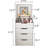 Versatile Vanity Desk With Mirror And 3 Drawers, White Bedroom Furniture, Multi-functional Beauty Spot Drawer Glass Top Seat, Dressing Table, Stylish Station