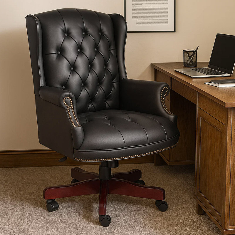 Fauteuil de direction surdimensionné en vinyle Sail, Noir