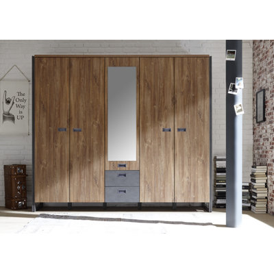 Mikel 5 Door Manufactured Wood Wardrobe