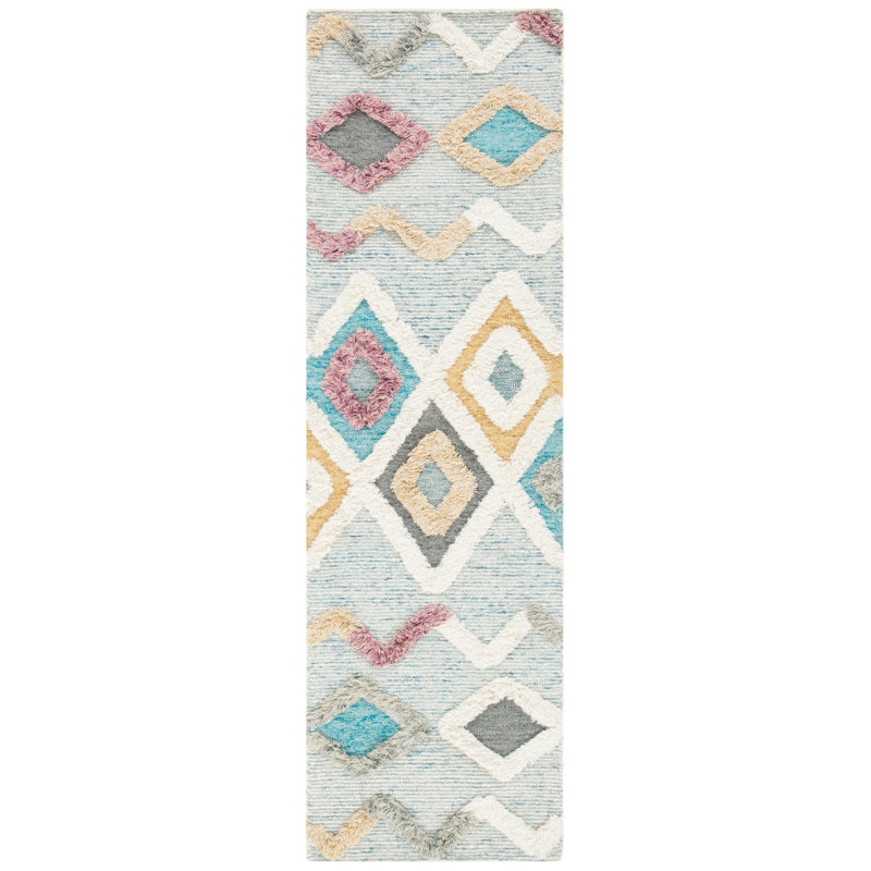 Glain Hand Tufted Wool Southwestern Rug, Runner 2'3" x 8'
