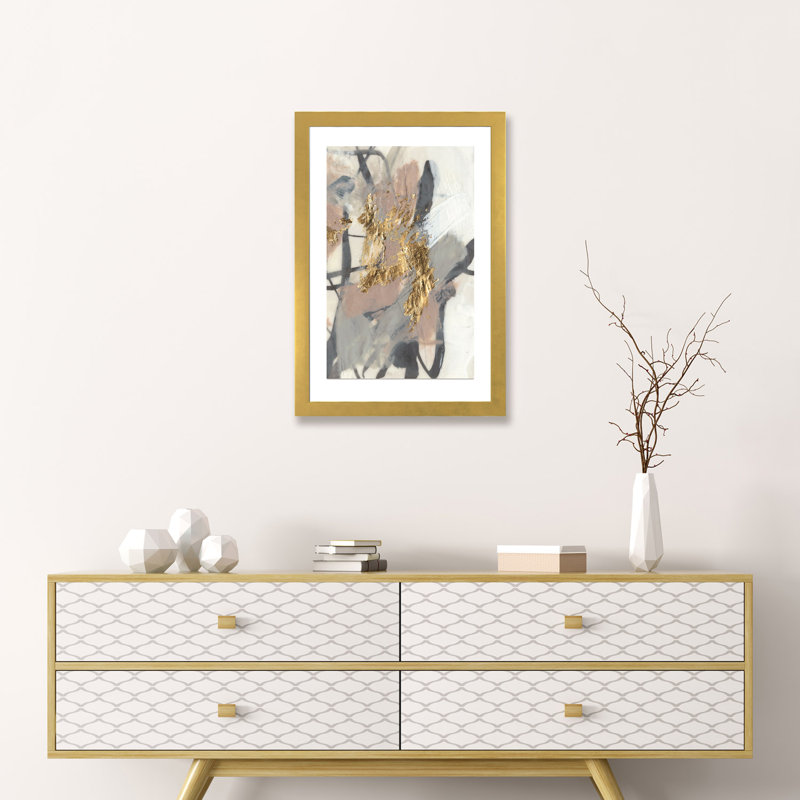 «Golden Blush II» par Jennifer Goldberger - reproduction d'art, H 24 po x l 16 po x P 1 po, Papier encadré doré