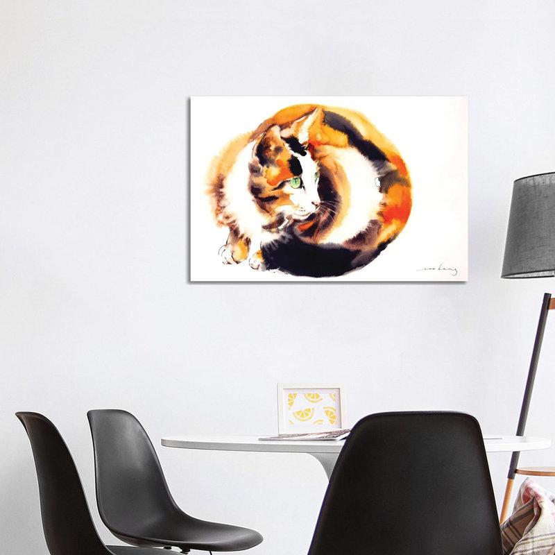 Ginger Cat - Wrapped Canvas Painting, 101.6 cm H x 66.04 cm W x 1.91 cm D
