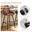 Suede Fixed Height Bar Stool with Diamond Tufted Back-1929230509