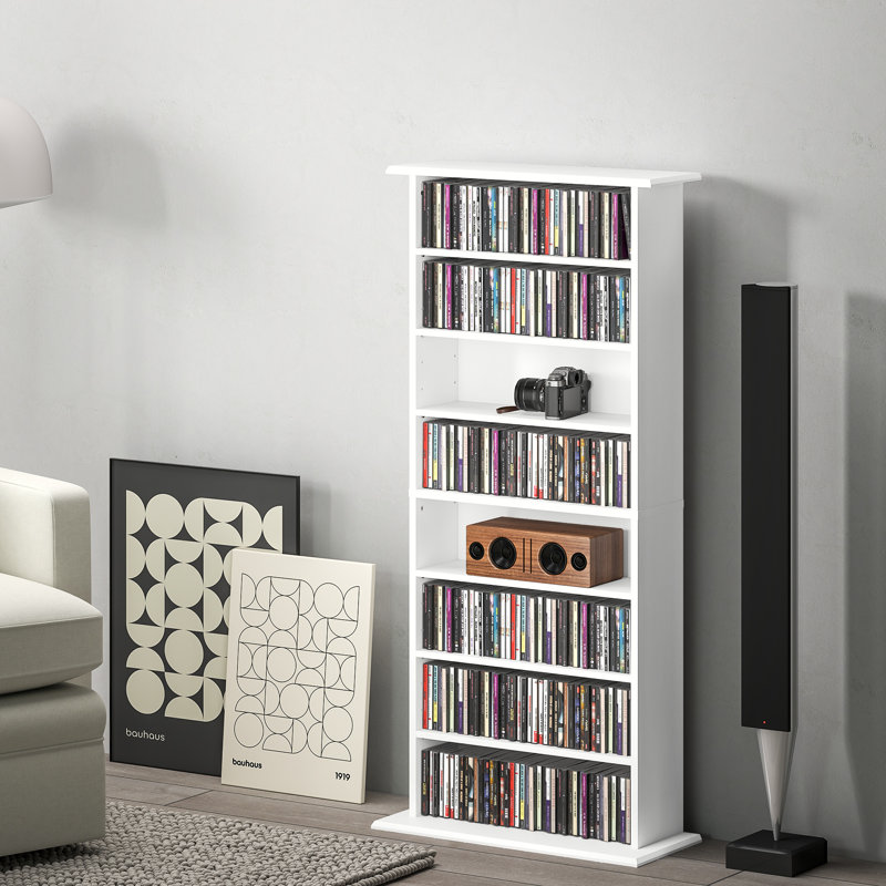 124.5cm H Media Shelves, White