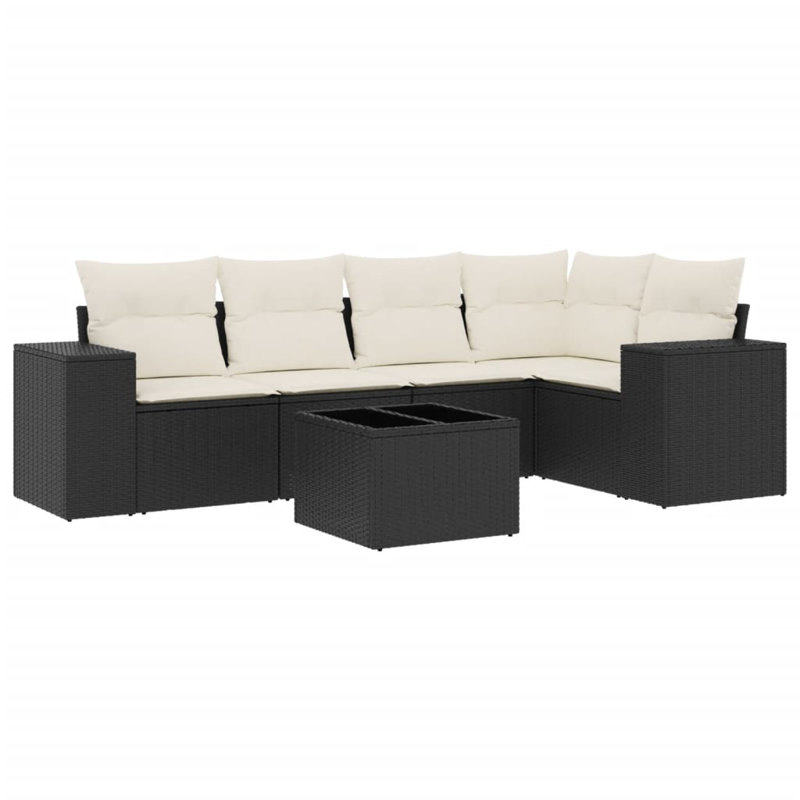 Vidaxl Garden Sofa Set Black, Cream White