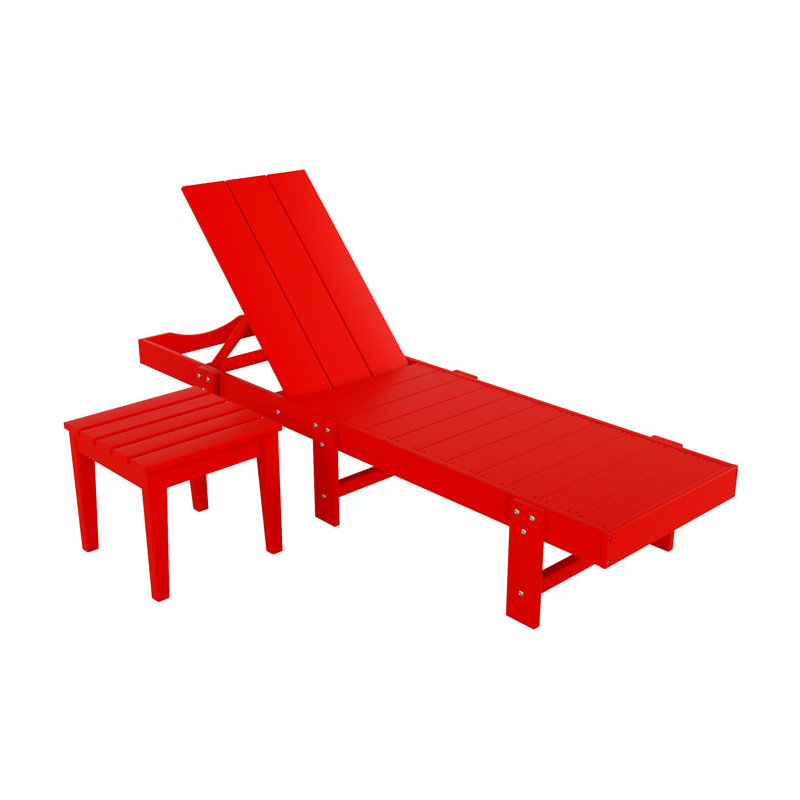Chaise longue inclinable 77,6 po en poly, Rouge