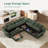 U-Shaped Corduroy Modular Sectional with Storage -1555775011-1555775009