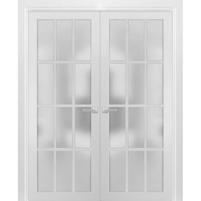Felicia Frosted Glass Wood Felicia French Doors