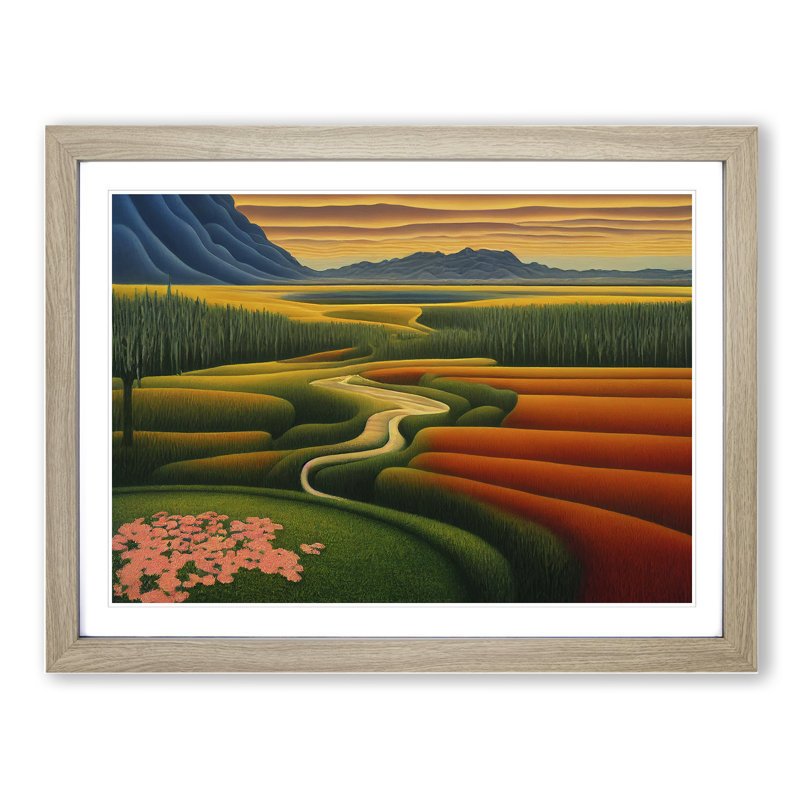Spellbinding Spring Meadow Landscape - Framed Print, Oak Framed, 25cm H x 34cm W x 2cm D
