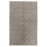 Hand Knotted Geometric Area Rug in Natural