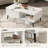 Coffee Tables for Living Room, Farmhouse Center Table with Hidden Storage and Fluted Sliding Door, Dining Table for Home Apartment Office-835913559