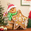 Biscuit en pain d'épice avec décoration lumineuse de Noël «Joy» - 13,5 po